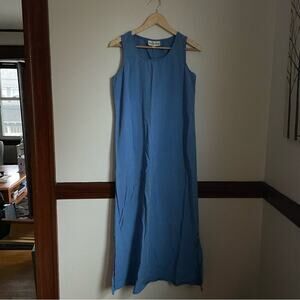 Vintage David Dart Blue Sleeveless Scoop Neck Maxidress Sundress sz Small